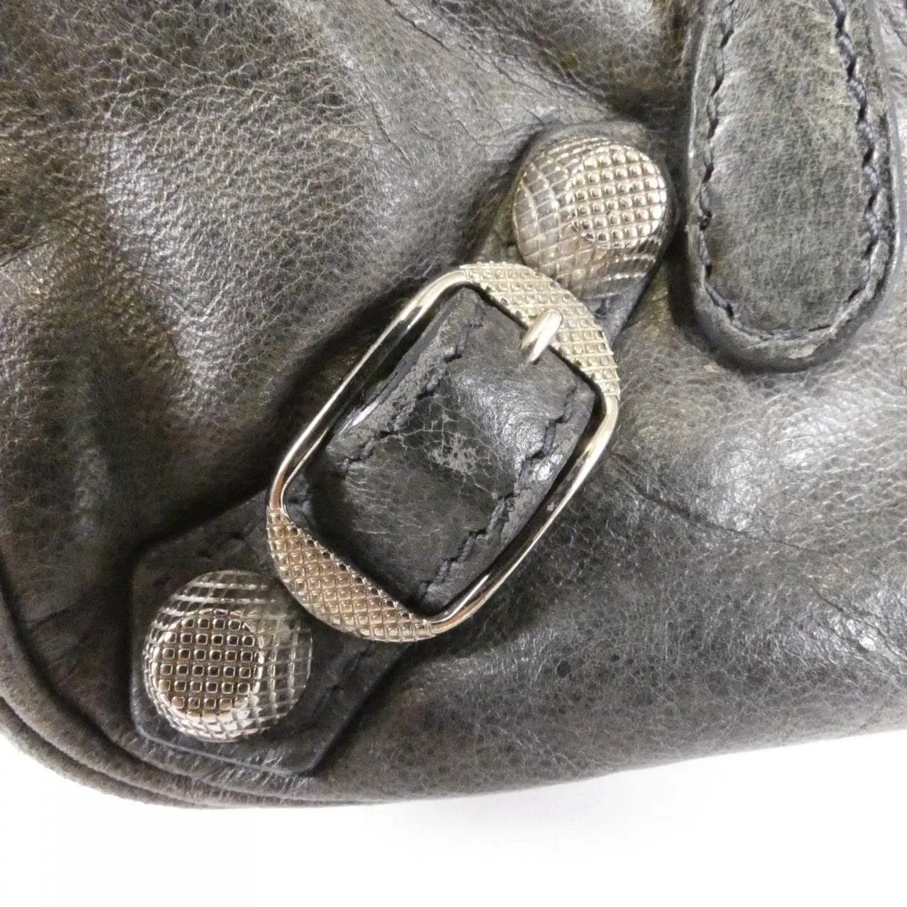 BALENCIAGA 237203 D94IN Shoulder Lambskin Black Lambskin Rank B - Thumbnail 6