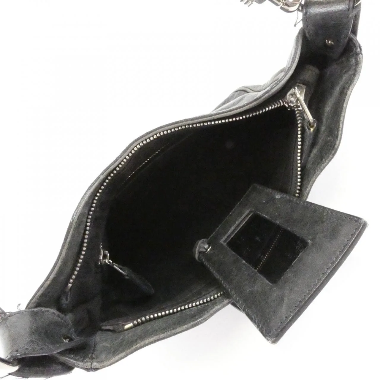 BALENCIAGA 237203 D94IN Shoulder Lambskin Black Lambskin Rank B - Thumbnail 10