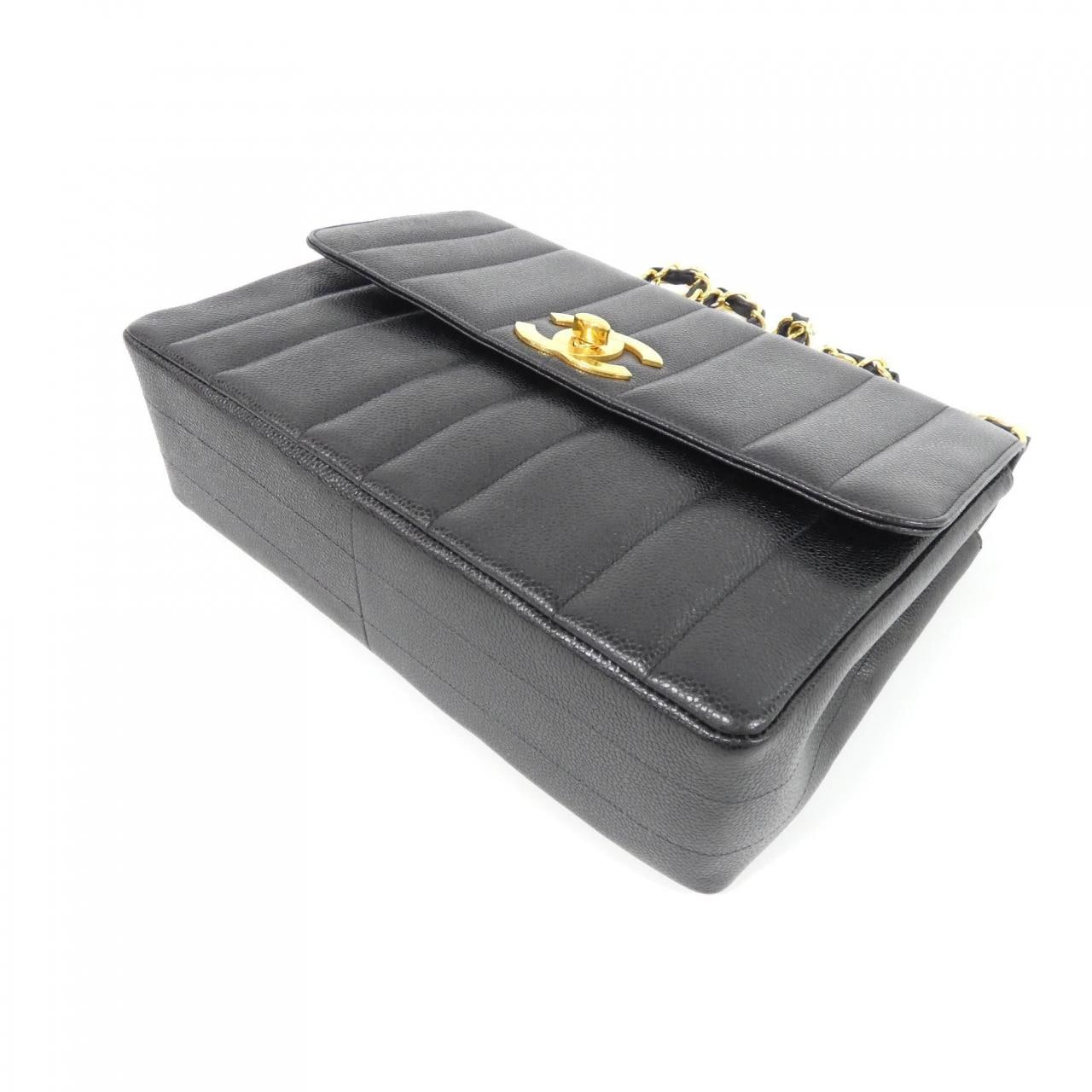 CHANEL Shoulder Grained Calfskin Black Grained Calfskin - Thumbnail 3