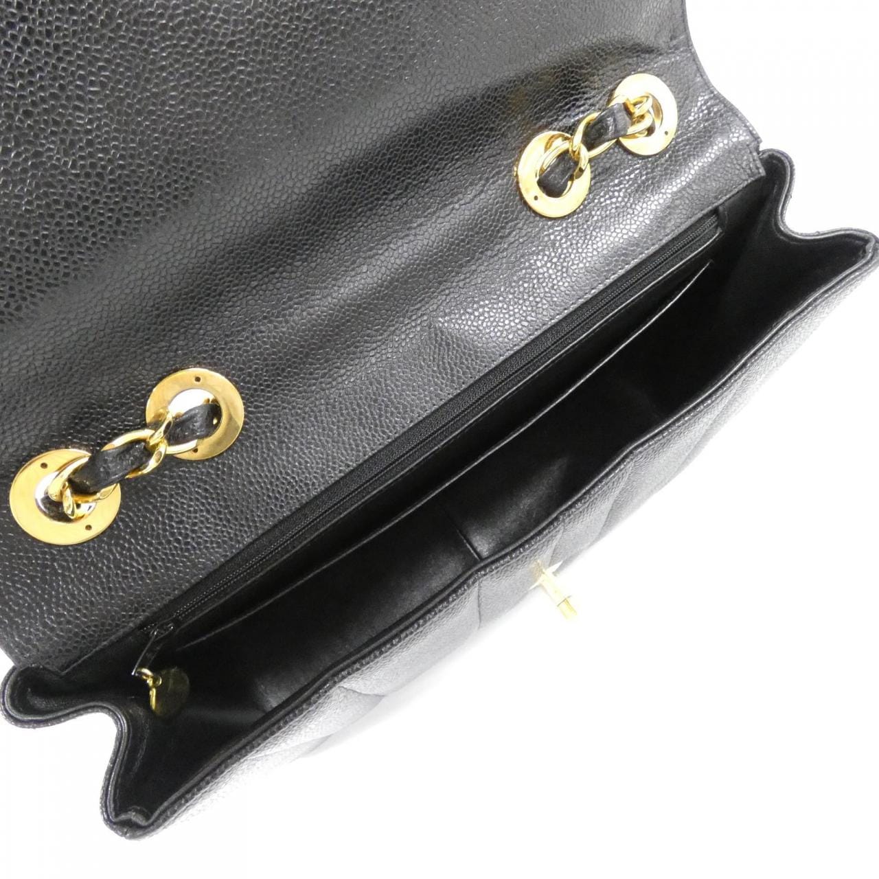 CHANEL Shoulder Grained Calfskin Black Grained Calfskin - Thumbnail 6