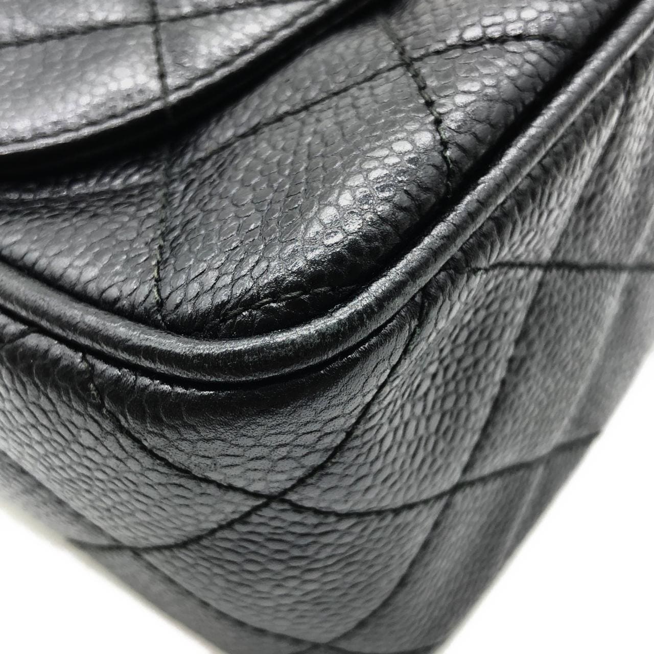 CHANEL Matelasse 02007 Shoulder Bag Grained Calfskin Black Grained Calfskin - Thumbnail 3
