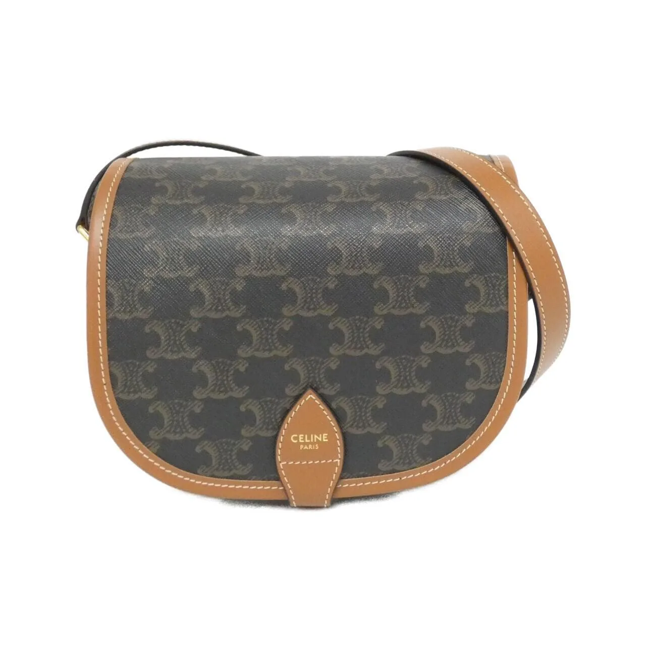 CELINE Triomphe 191502BZJ Shoulder Canvas Black