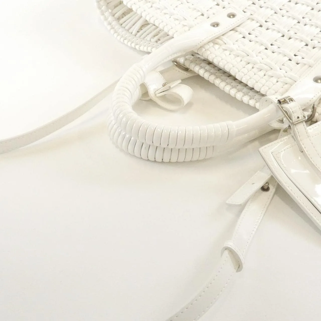 BALENCIAGA Bistro 671346 2IE3Y Handbag Patent Leather 黑色 漆皮 中古品B - 縮圖 4