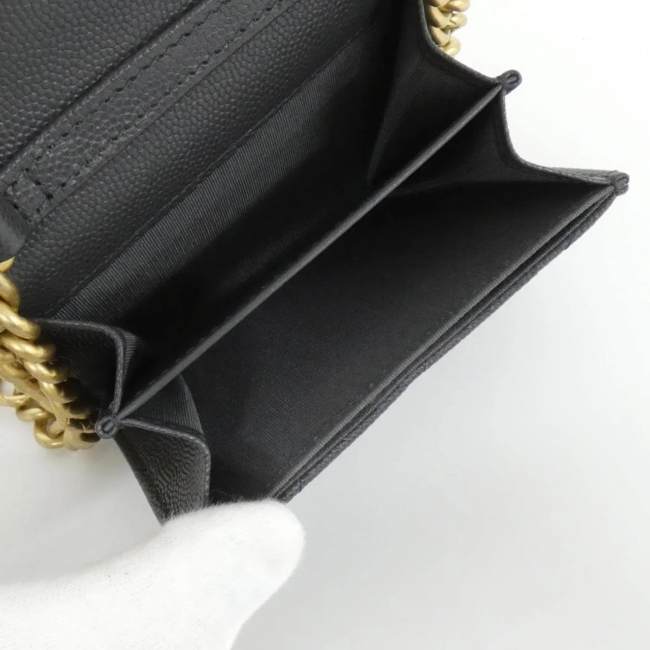 CHANEL Timeless Classic AP2335 Wallet Grained Calfskin 灰色 荔枝紋牛皮 中古品A - 縮圖 7