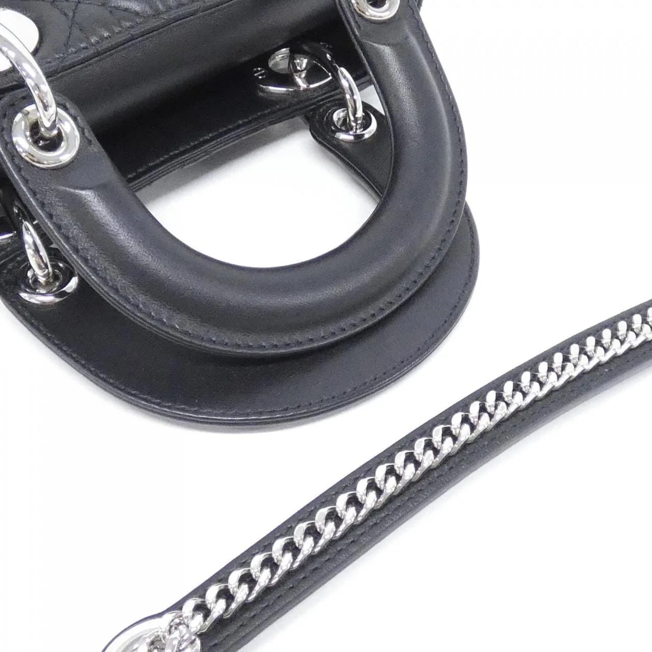 DIOR Lady Dior M0505PNGE Handbag Lambskin Black Lambskin Rank A - Thumbnail 6