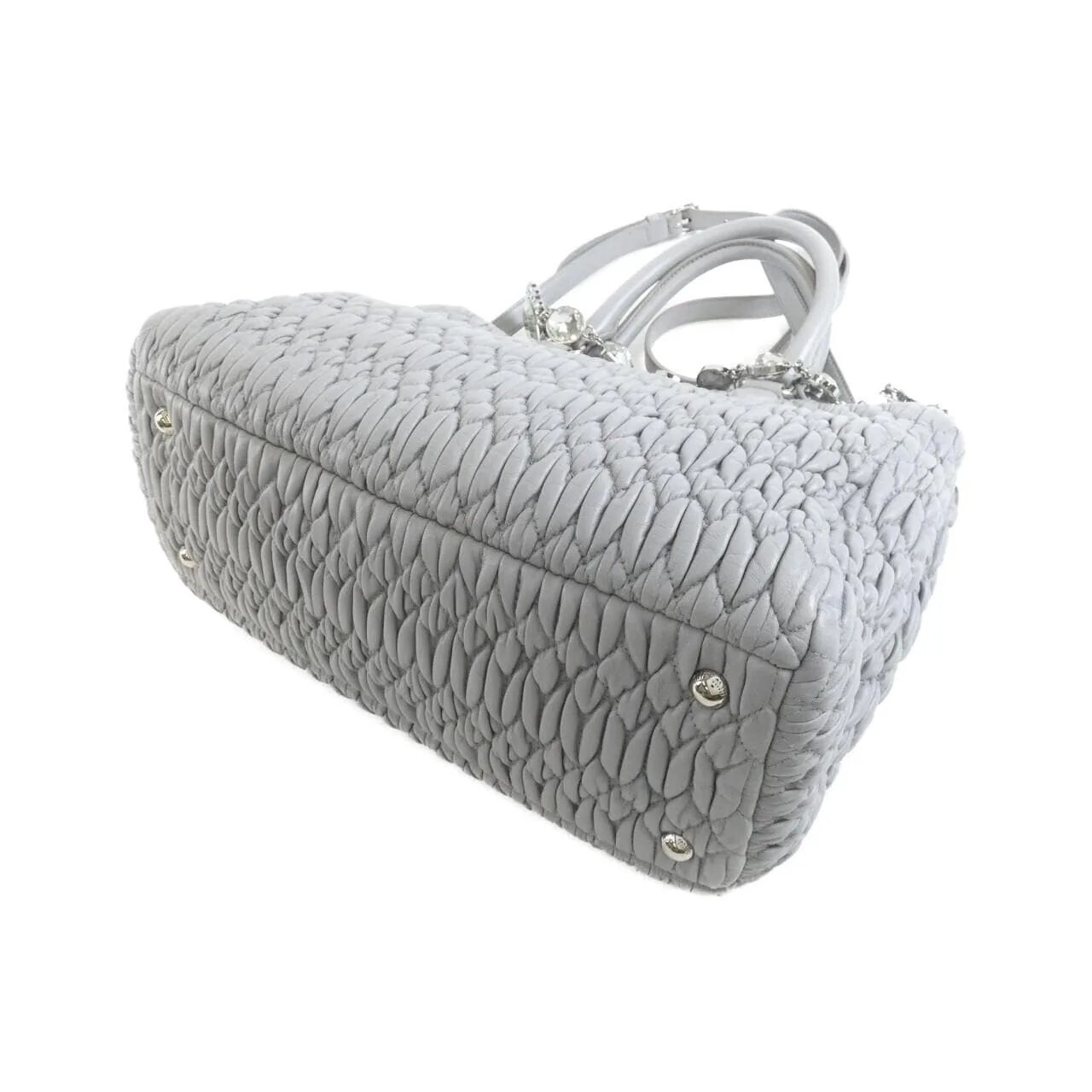 MIU MIU 5BA067 Handbag 灰色 中古品A - 縮圖 3