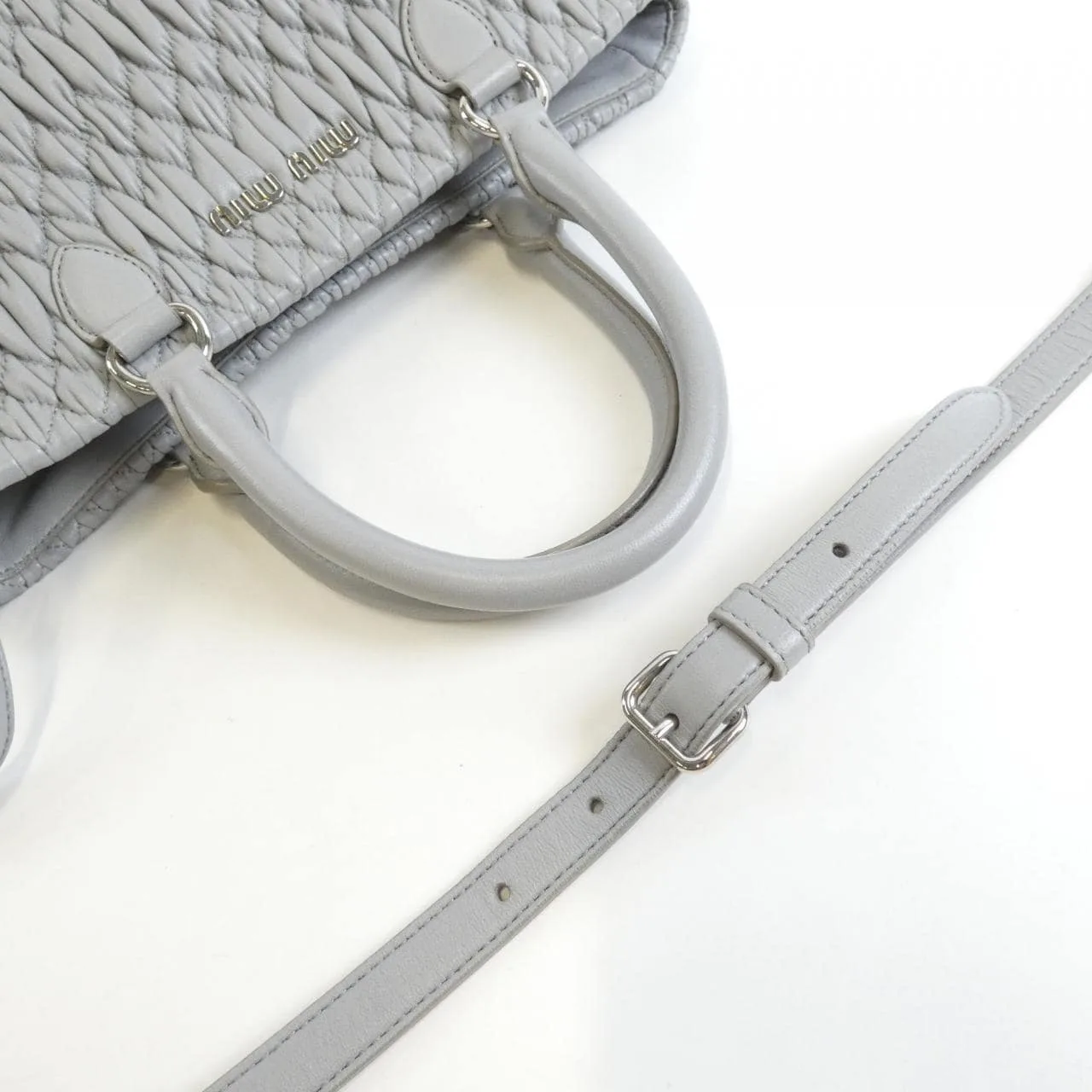 MIU MIU 5BA067 Handbag 灰色 中古品A - 縮圖 7