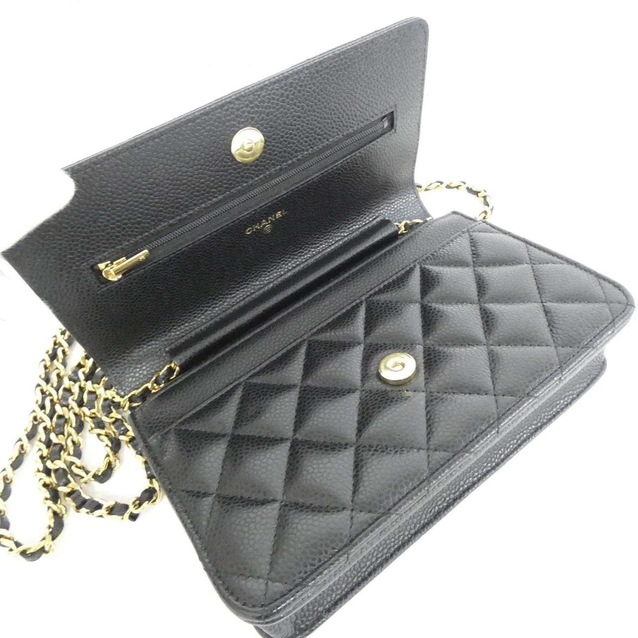 CHANEL Timeless Classic AP0250 Wallet Grained Calfskin 黑色 荔枝紋牛皮 中古品A - 縮圖 5