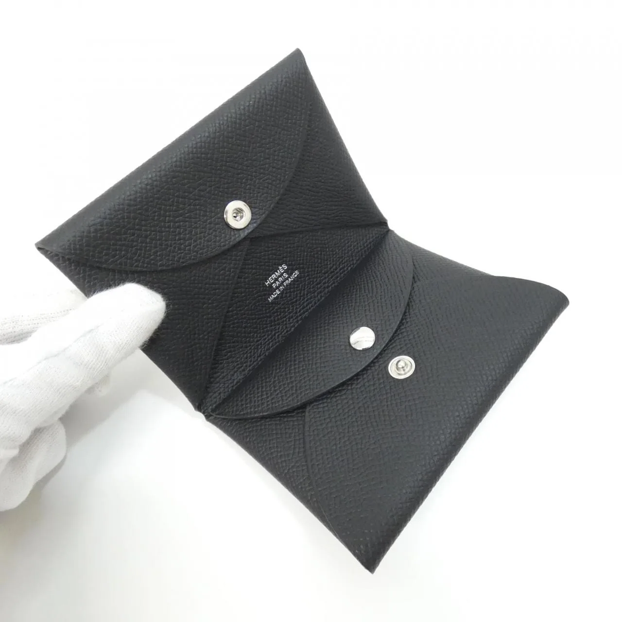 HERMES 083035CK Coin Case Epsom Black Epsom Leather Rank A - Thumbnail 2