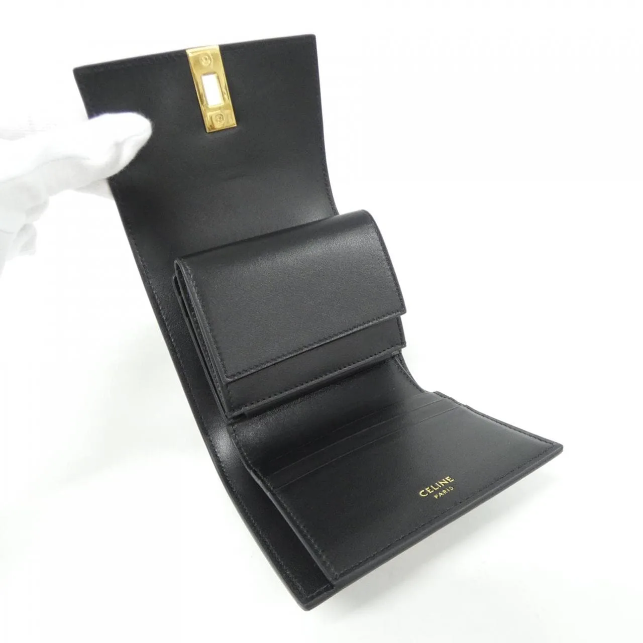 CELINE 10F523CQ7 Wallet 黑色 中古品A - 縮圖 4