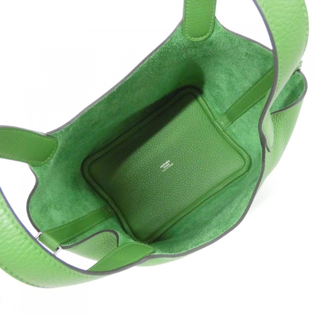 HERMES HERMÈS Picotin 056289CK Bag Clemence 黑色 Clemence 皮 中古品A - 縮圖 6