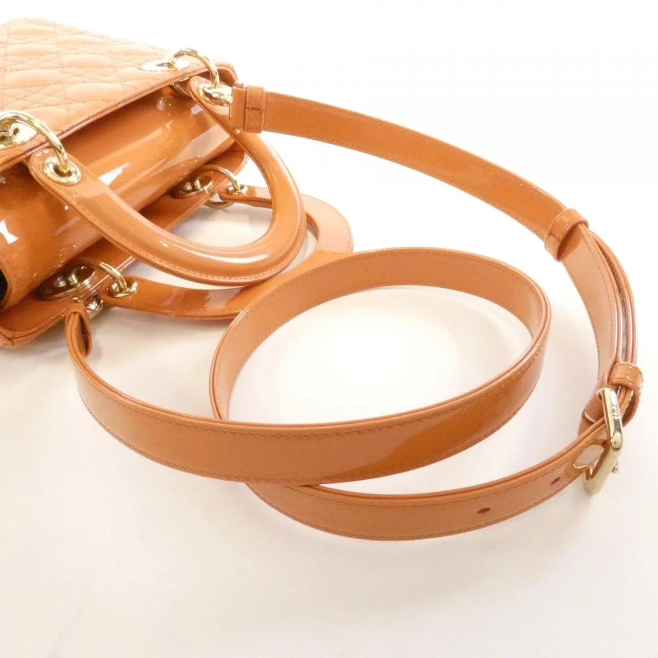 DIOR Lady Dior M0565OWCB Handbag Patent Leather 黑色 漆皮 中古品A - 縮圖 6