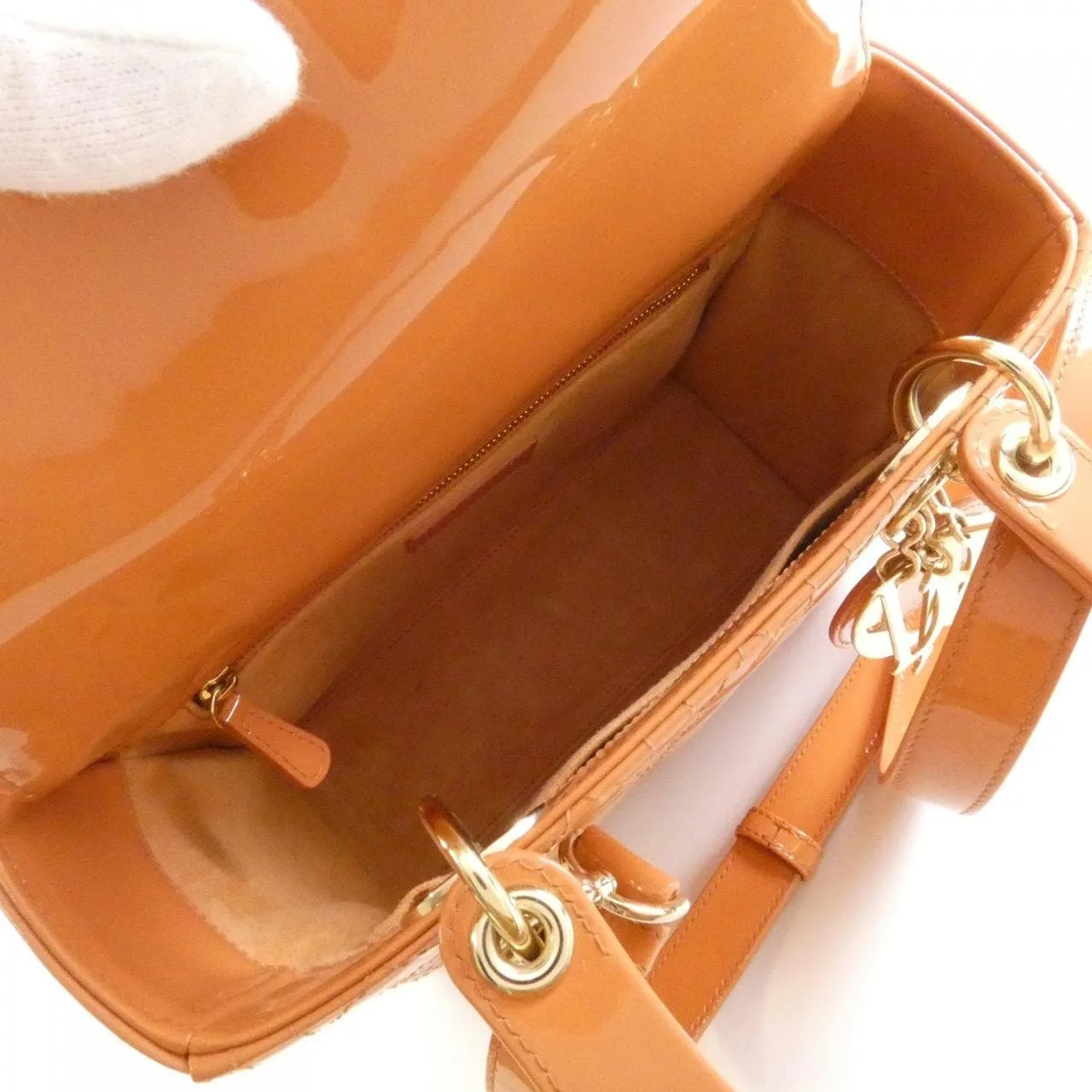 DIOR Lady Dior M0565OWCB Handbag Patent Leather 黑色 漆皮 中古品A - 縮圖 8