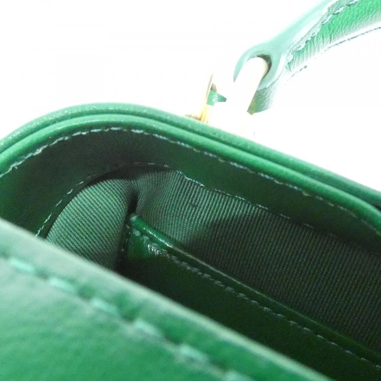 CHANEL AS4958 Handbag Lambskin Green Lambskin Rank A - Thumbnail 8