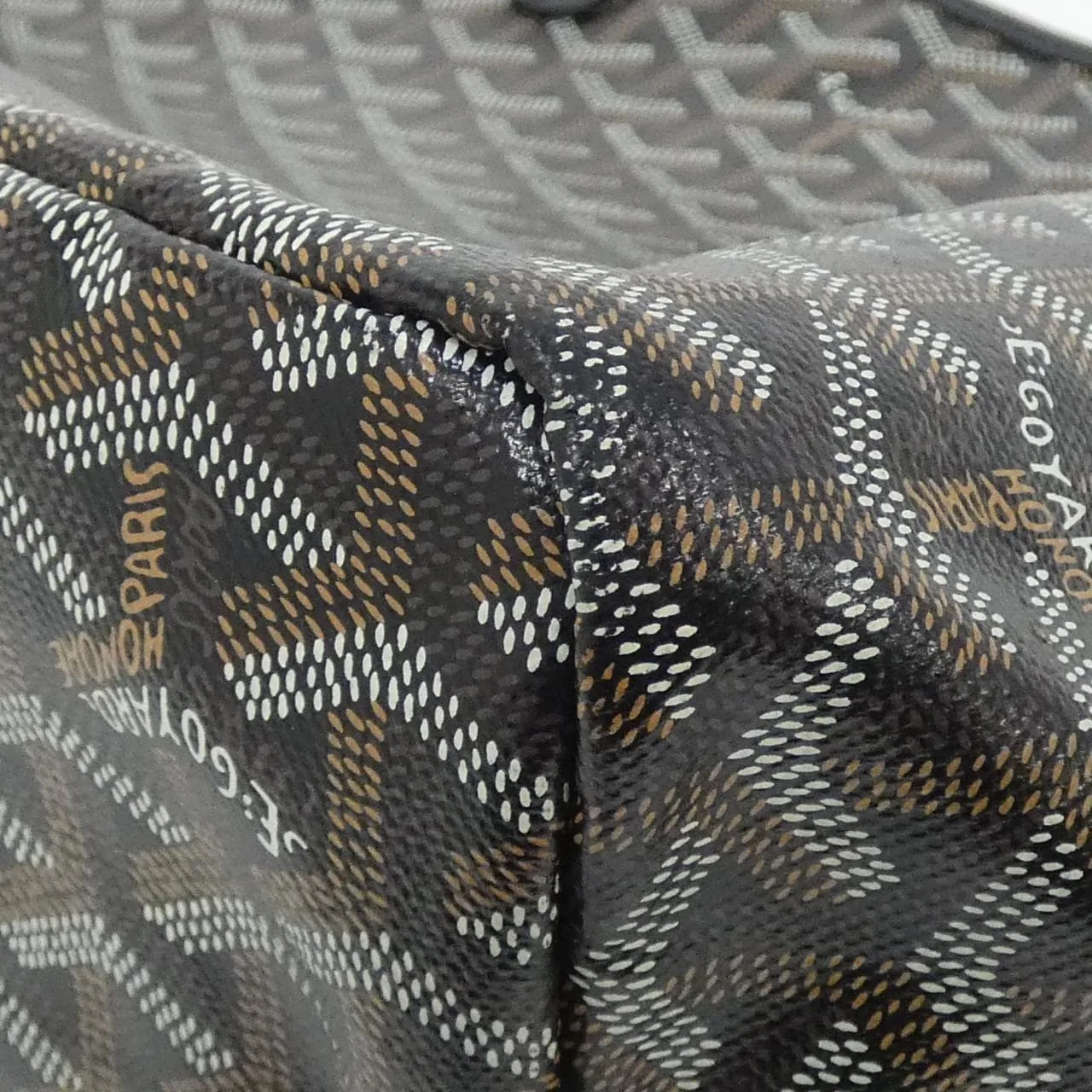 GOYARD Saint Louis AMA LOUIS PM Tote Canvas 黑色 帆布 中古品A - 縮圖 2