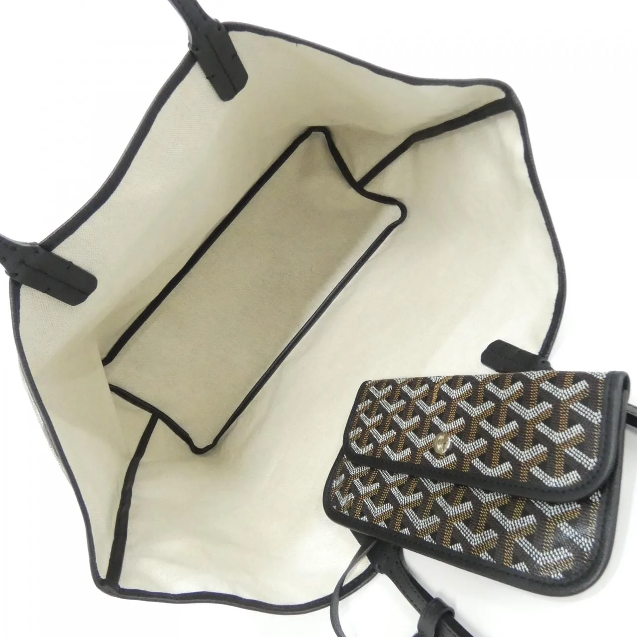 GOYARD Saint Louis AMA LOUIS PM Tote Canvas 黑色 帆布 中古品A - 縮圖 6