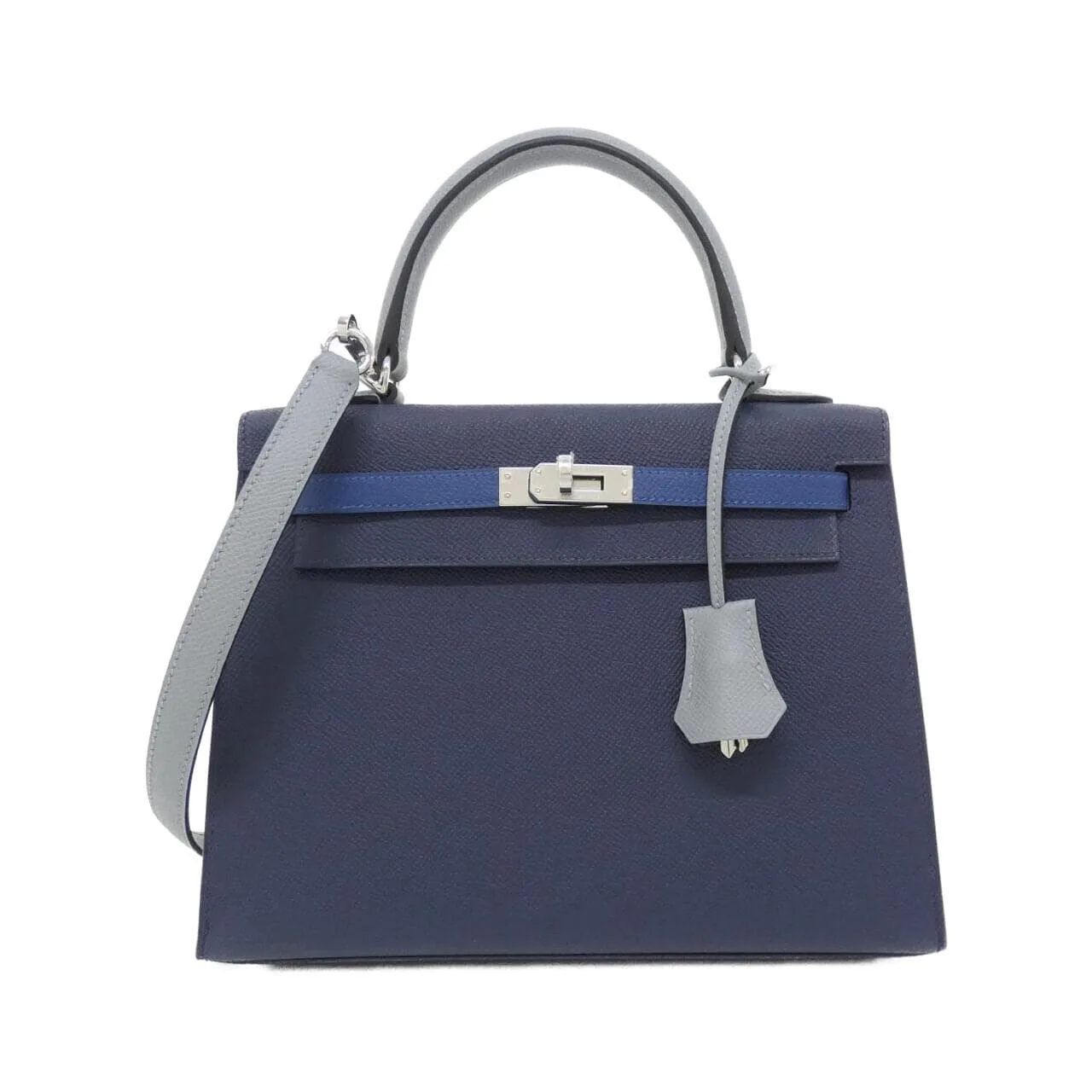 HERMES Kelly 082734CK Handbag Epsom Blue