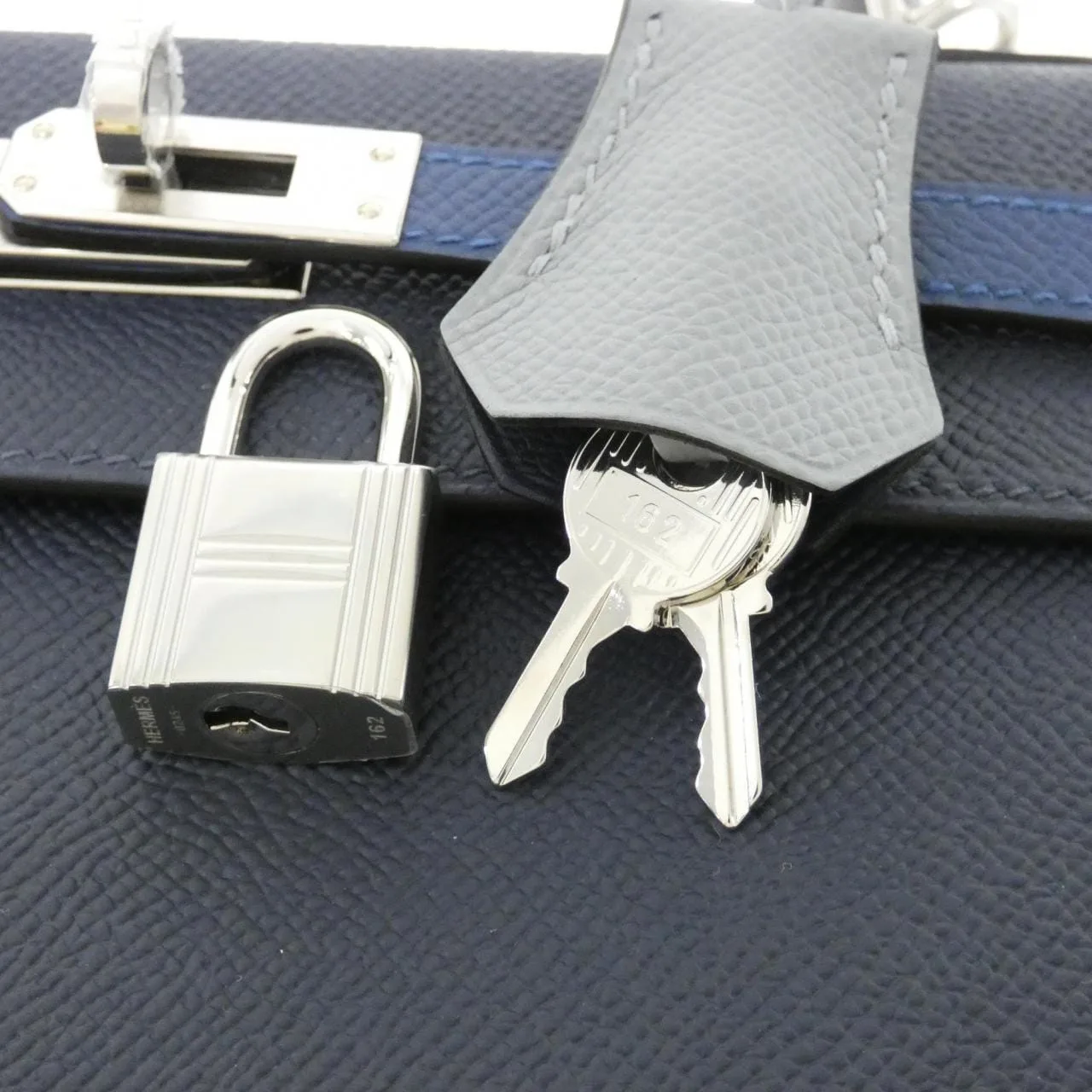 HERMES Kelly 082734CK Handbag Epsom Blue Epsom Leather Unused - Thumbnail 4