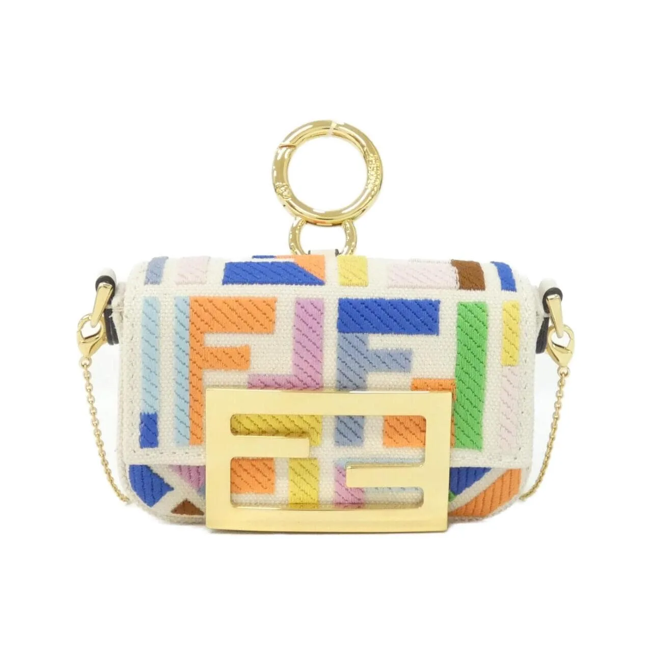 FENDI Baguette 7AS045 APHL Key Case Canvas