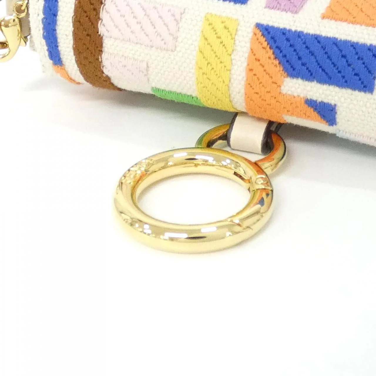 FENDI Baguette 7AS045 APHL Key Case Canvas White Canvas Rank A - Thumbnail 4