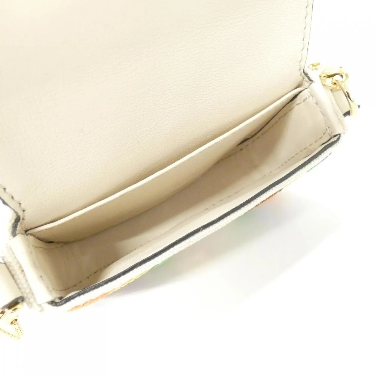 FENDI Baguette 7AS045 APHL Key Case Canvas White Canvas Rank A - Thumbnail 7