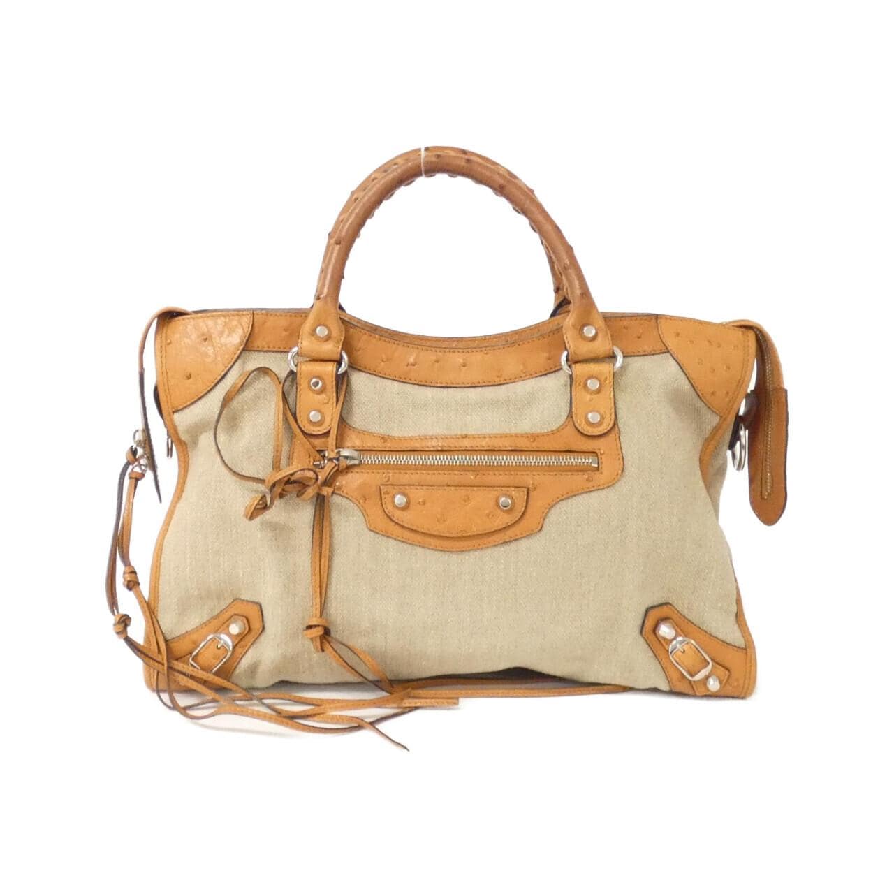 BALENCIAGA Le City 115748 Bag Ostrich Black