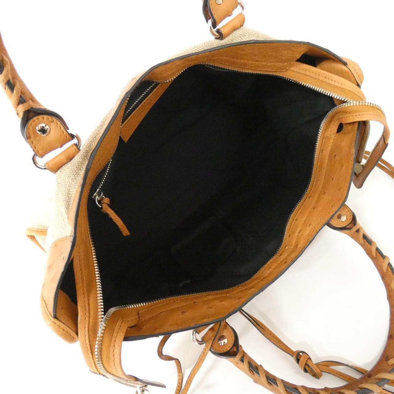 BALENCIAGA Le City 115748 Bag Ostrich Black Ostrich - Thumbnail 9