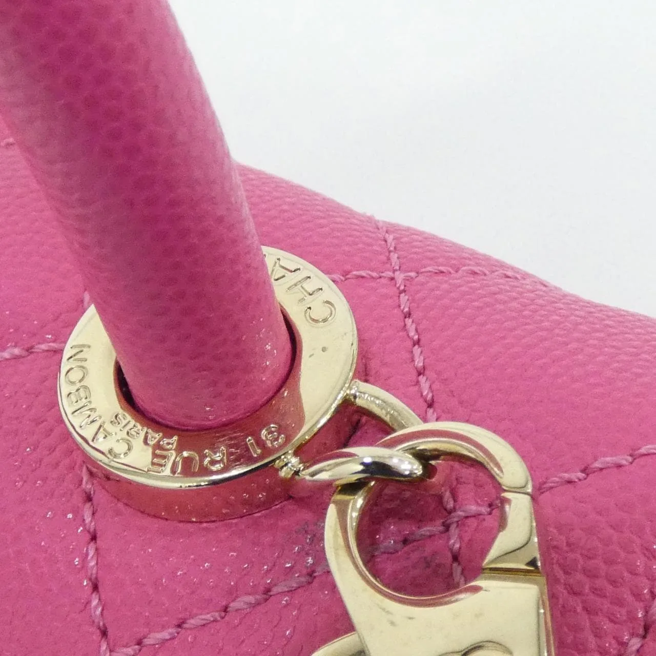CHANEL Coco Handle AS2215 Handbag Grained Calfskin Pink Grained Calfskin Rank A - Thumbnail 6