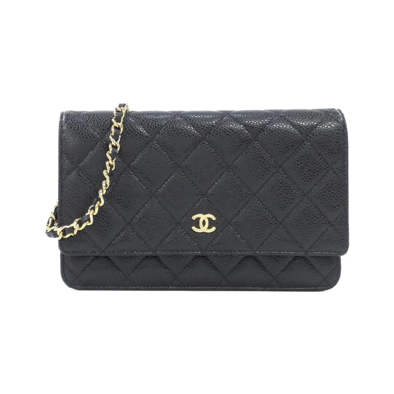 CHANEL Timeless Classic 33814 Wallet Grained Calfskin Black