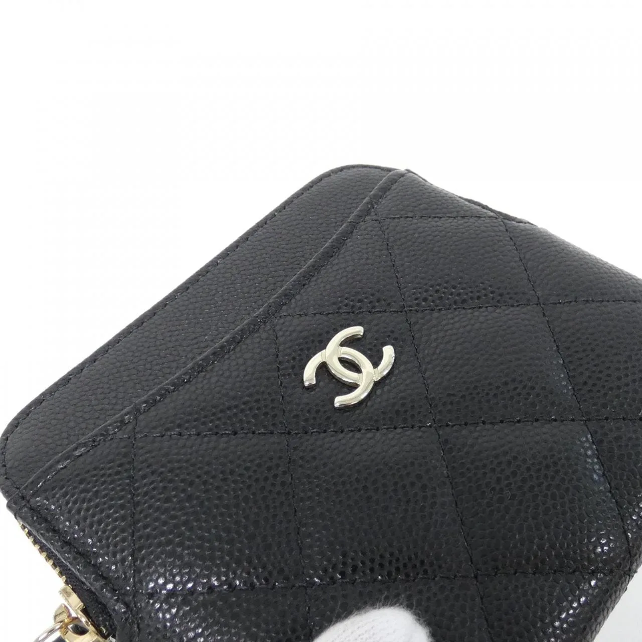 CHANEL Timeless Classic AP2061 Coin Case Grained Calfskin 黑色 荔枝紋牛皮 中古品A - 縮圖 3