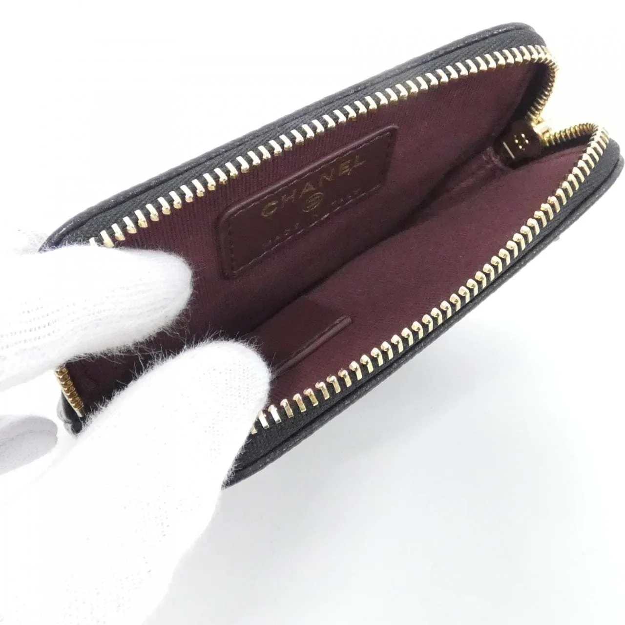 CHANEL Timeless Classic AP2061 Coin Case Grained Calfskin 黑色 荔枝紋牛皮 中古品A - 縮圖 5