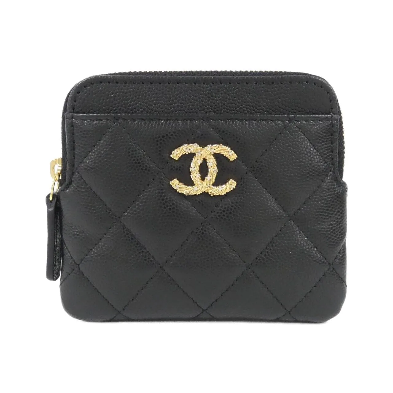 CHANEL AP5081 Coin Case Grained Calfskin Black
