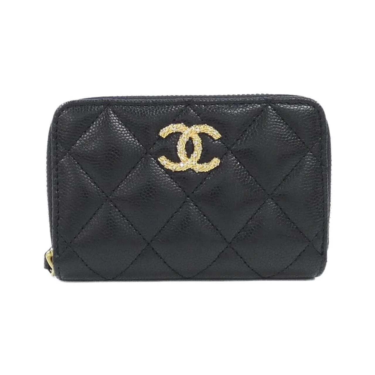 CHANEL AP5078 Coin Case Grained Calfskin Black