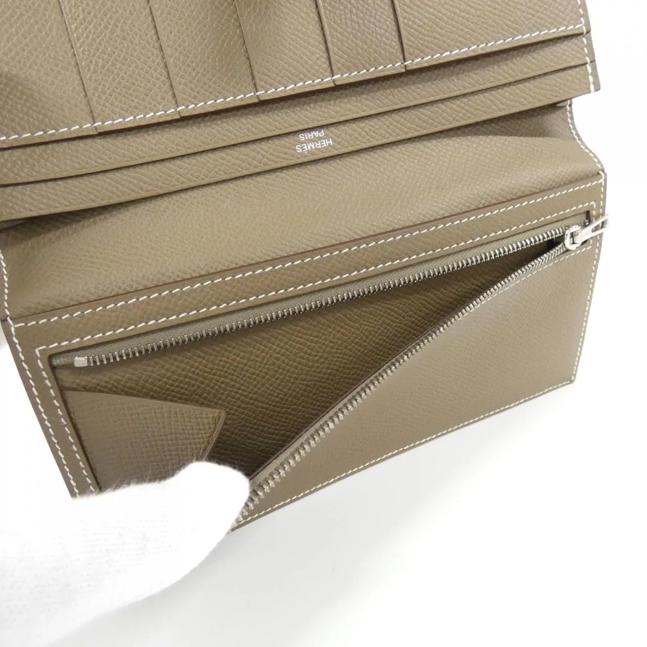 HERMES 039785CK Wallet Epsom Etoupe Epsom 皮 中古品A - 縮圖 4