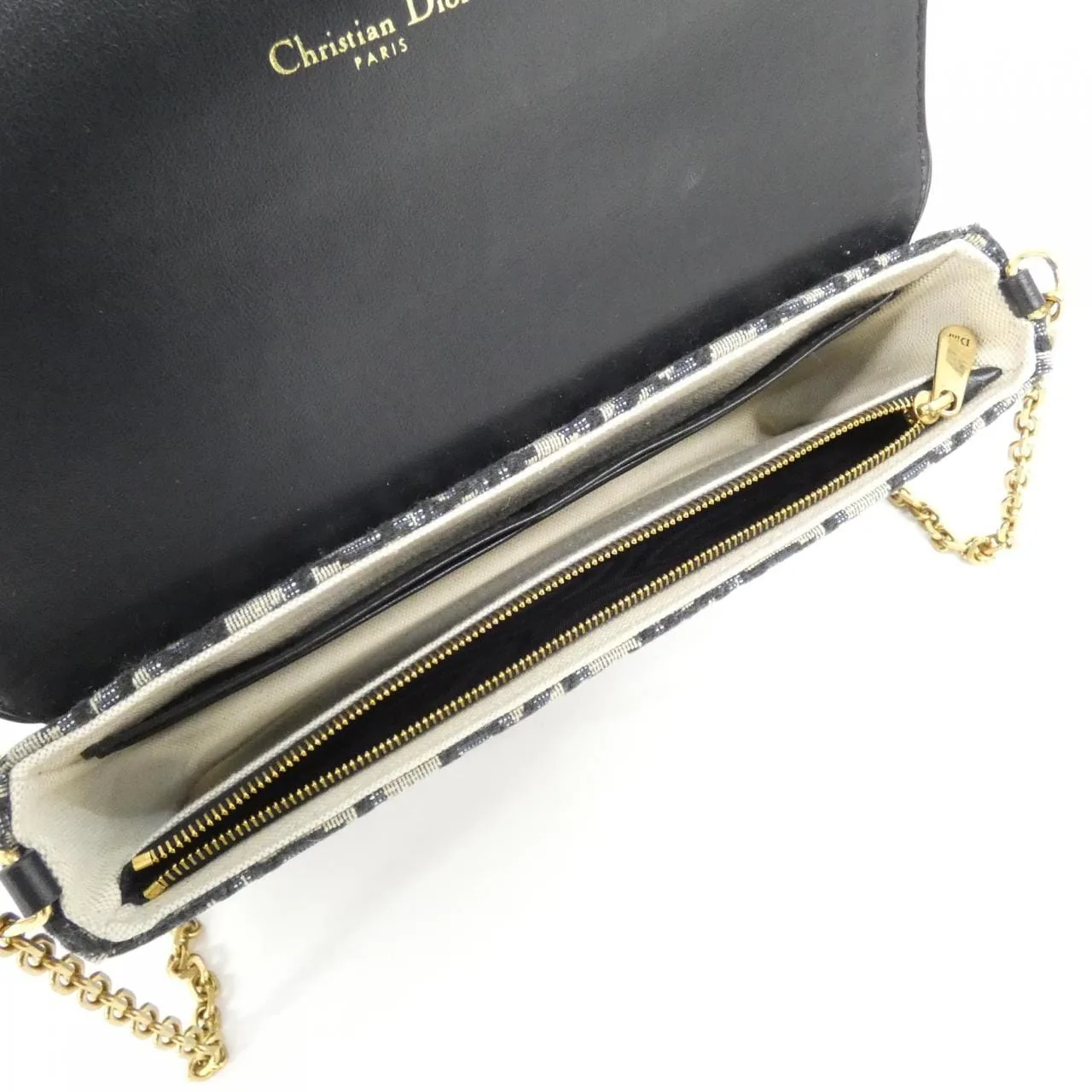 DIOR Saddle S5907CTZQ Wallet Canvas 黑色 帆布 中古品A - 縮圖 5