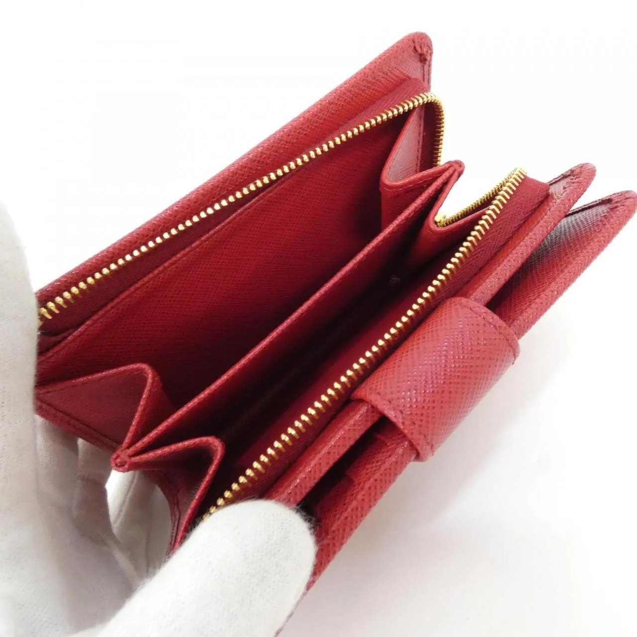 PRADA 1ML225 Wallet 黑色 中古品A - 縮圖 6