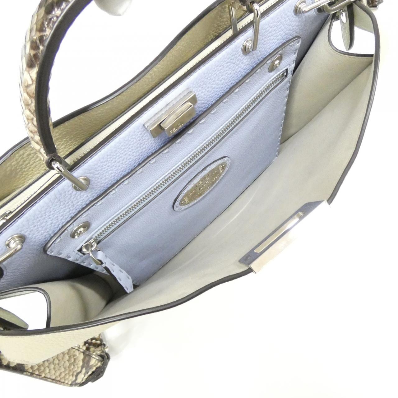 FENDI Peekaboo 7VA529 AZ4Q Bag Python Black Python - Thumbnail 7