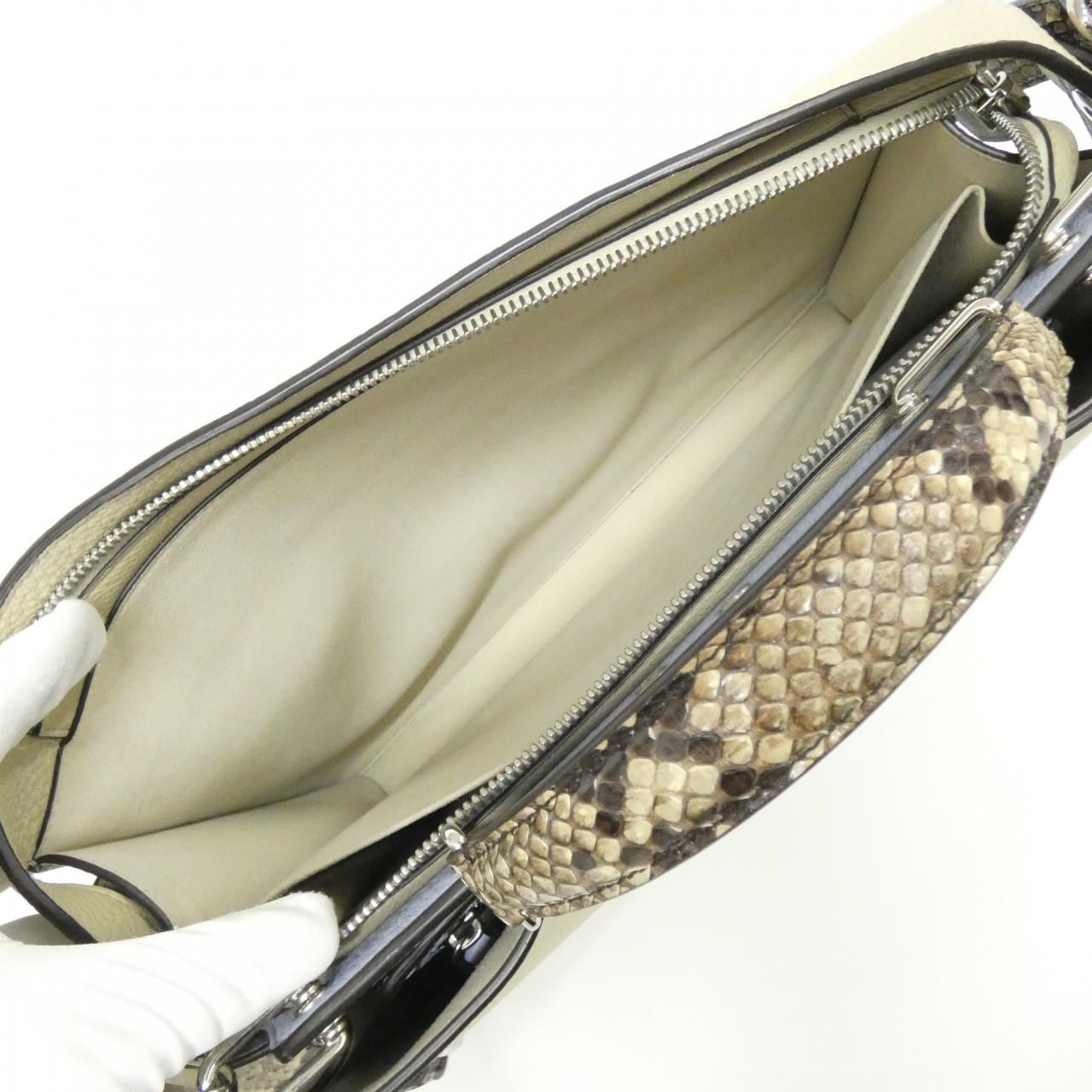 FENDI Peekaboo 7VA529 AZ4Q Bag Python Black Python - Thumbnail 9