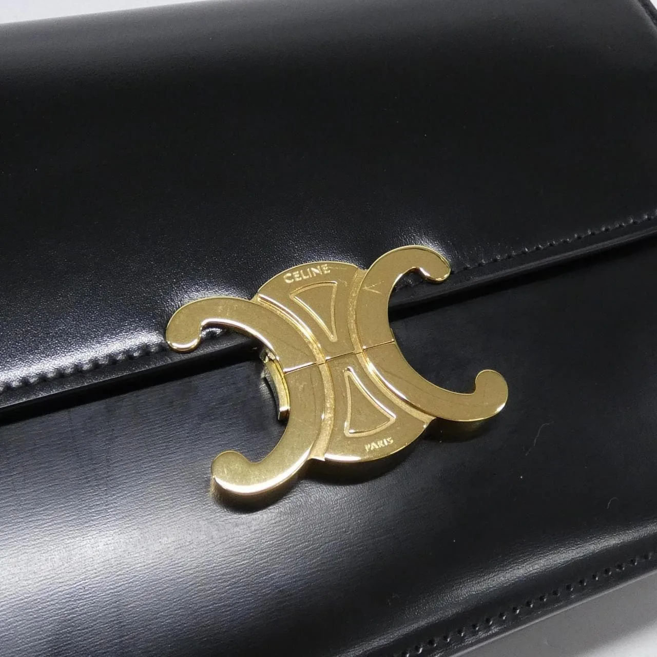 CELINE Triomphe 187363BF4 Shoulder 黑色 中古品A - 縮圖 4