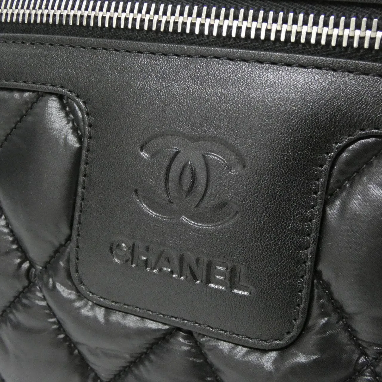 CHANEL Deauville 48610 Handbag Nylon Black Nylon - Thumbnail 4