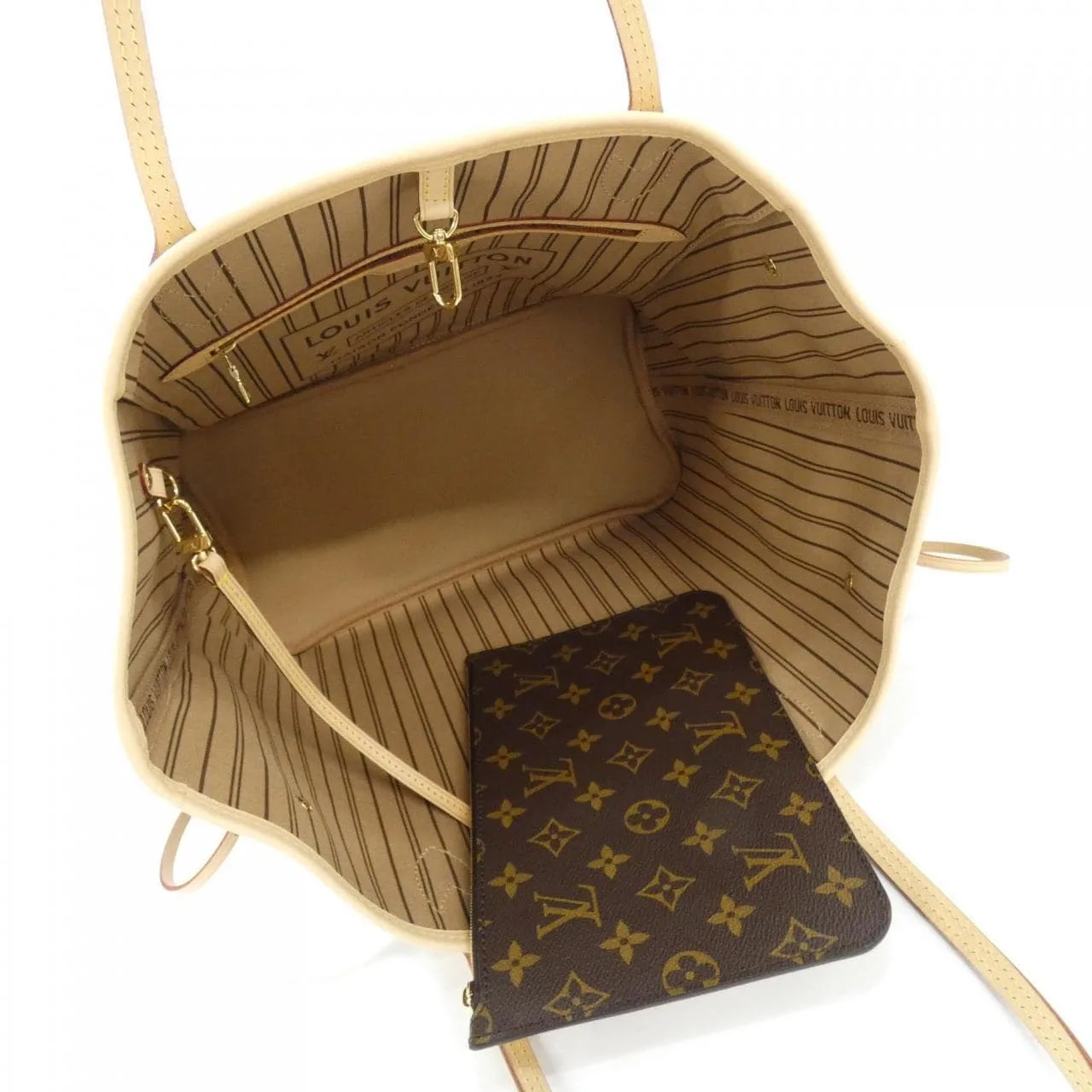 LOUIS VUITTON Neverfull M46975 Tote Monogram 米色 Monogram 中古品A - 縮圖 4