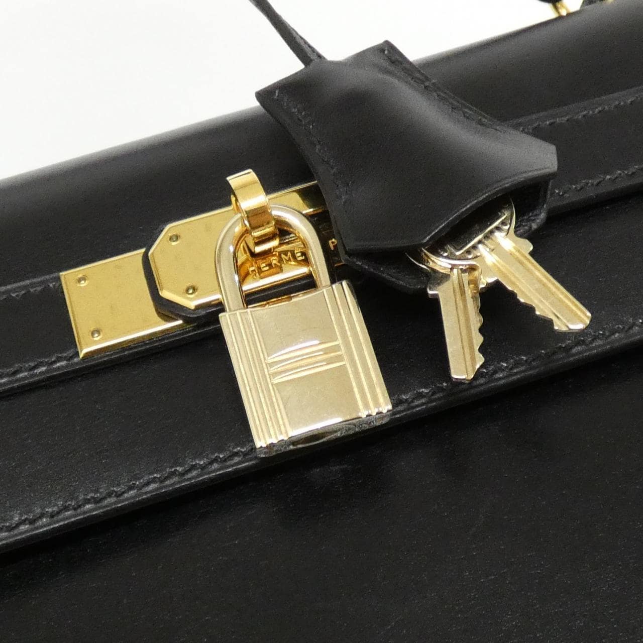 HERMES HERMÈS Kelly 001858CC Bag Box Calf Black Box Calf Leather - Thumbnail 6