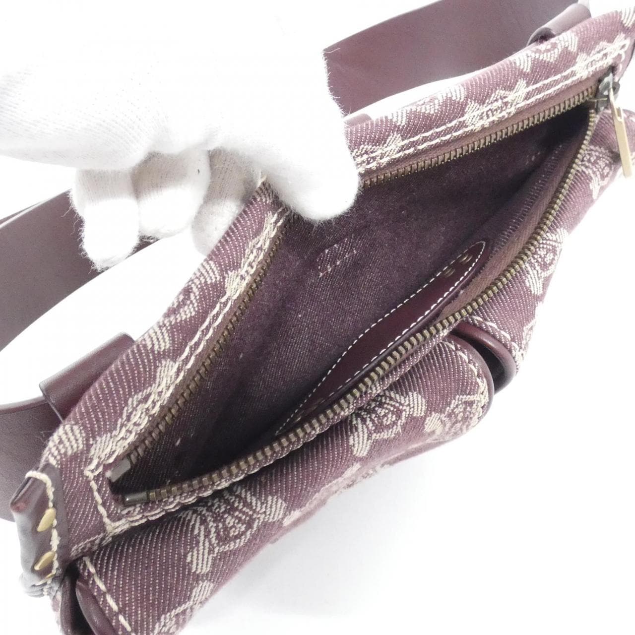 CELINE Belt Bag Canvas 酒紅色 帆布 中古品A - 縮圖 9