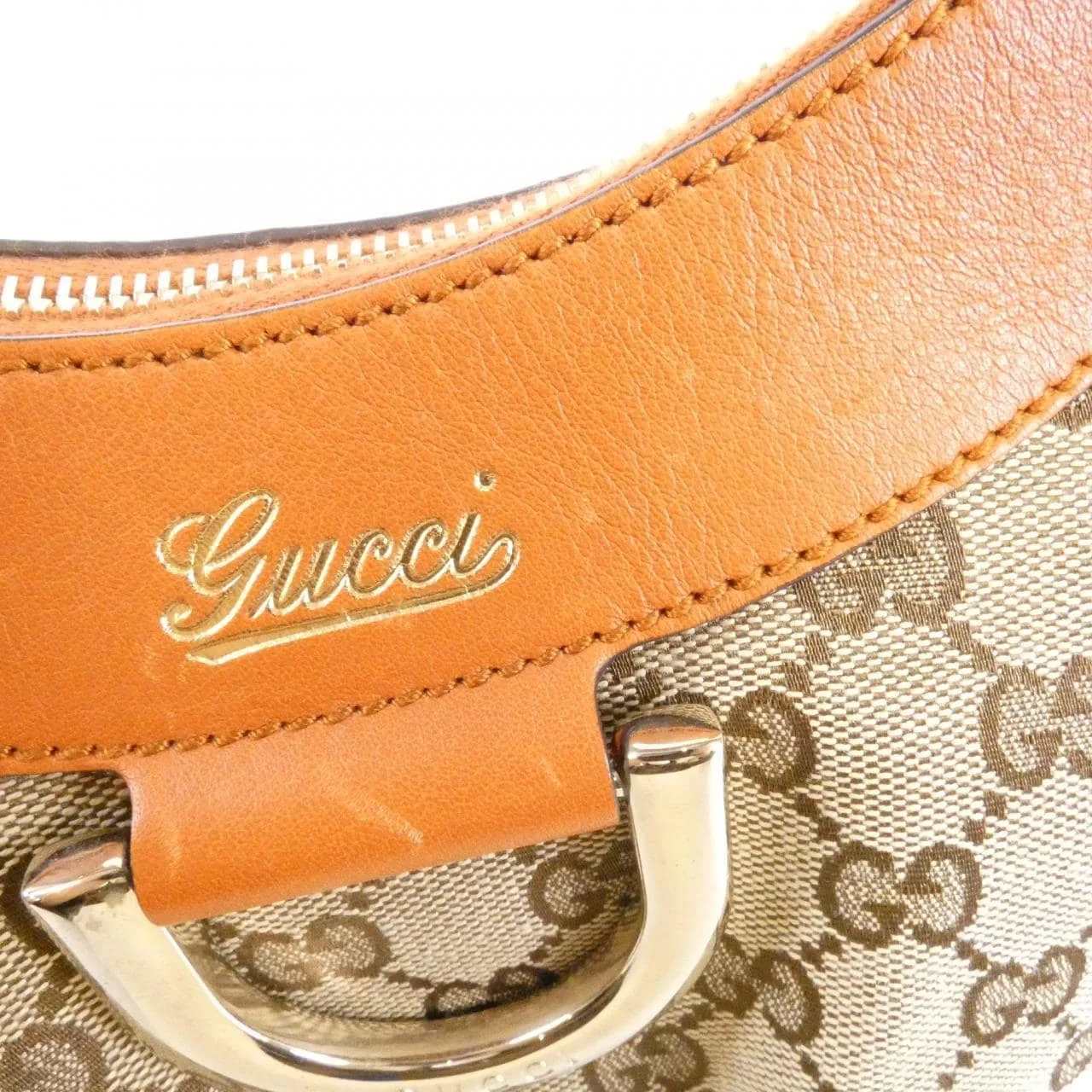 GUCCI 190525 FFPAG Shoulder Canvas 米色 帆布 中古品A - 縮圖 4