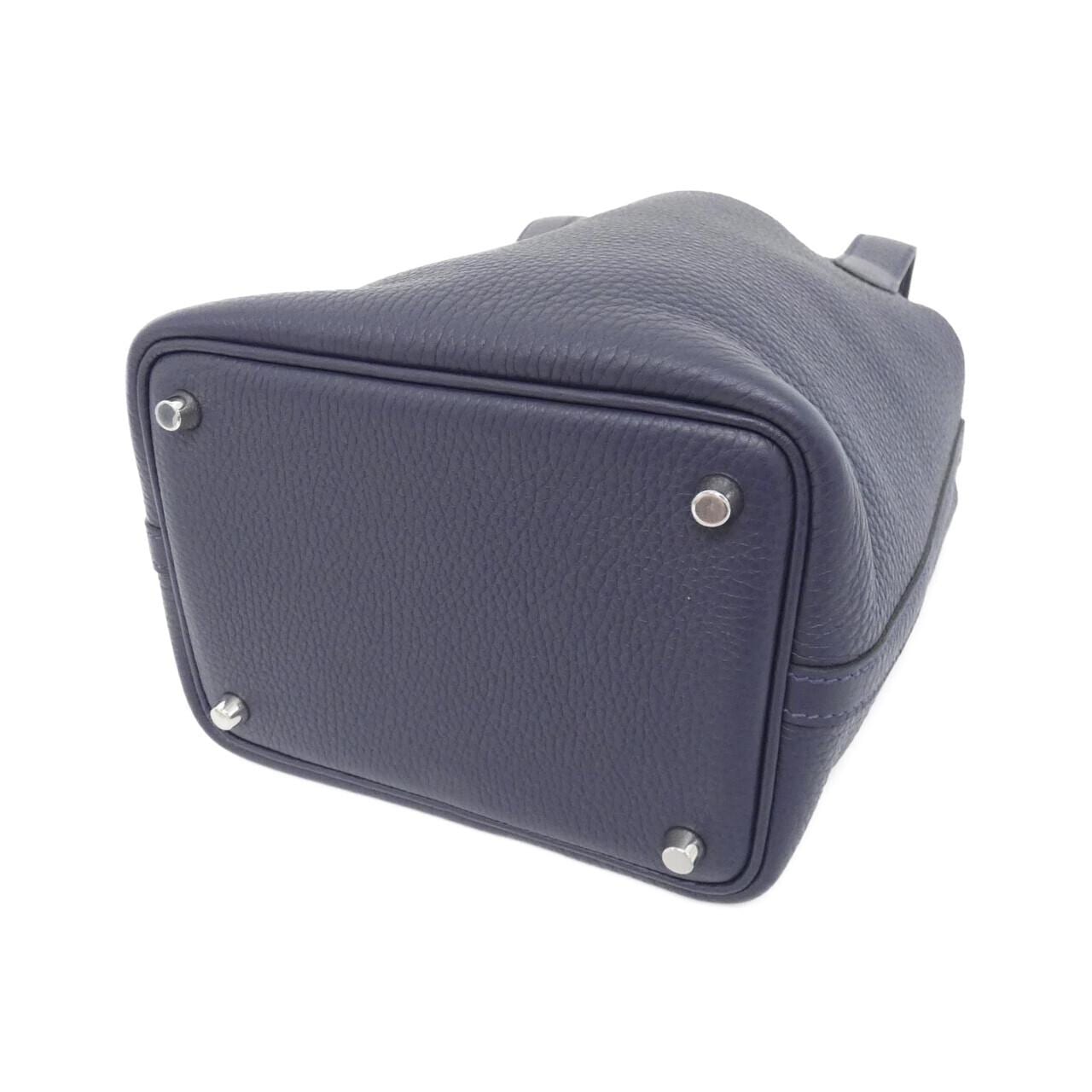 HERMES HERMÈS Picotin 056289CK Bag Clemence Blue Clemence Leather - Thumbnail 2