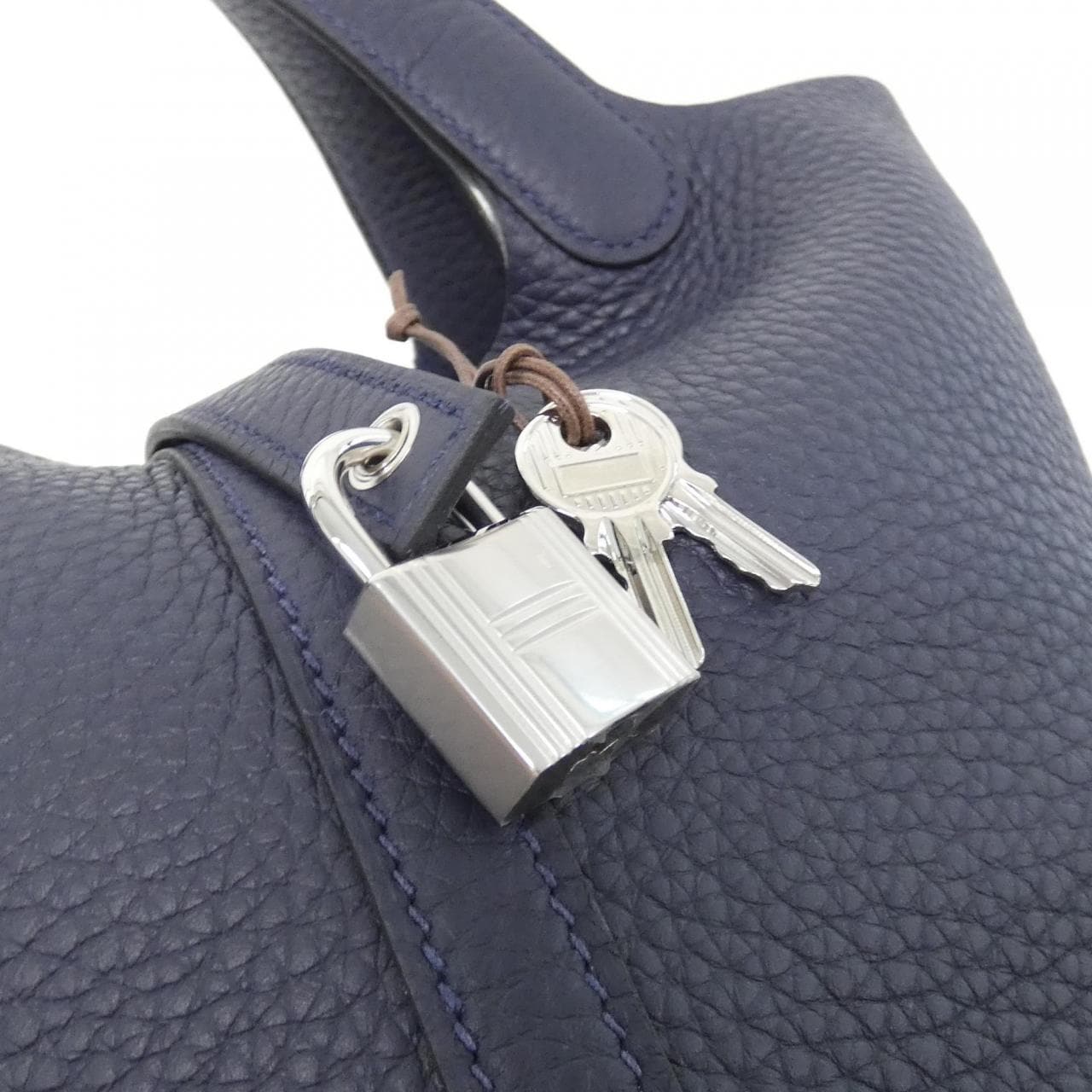 HERMES HERMÈS Picotin 056289CK Bag Clemence Blue Clemence Leather - Thumbnail 3