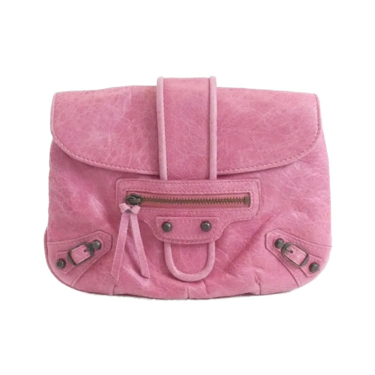 BALENCIAGA 224895 Pouch Leather Pink