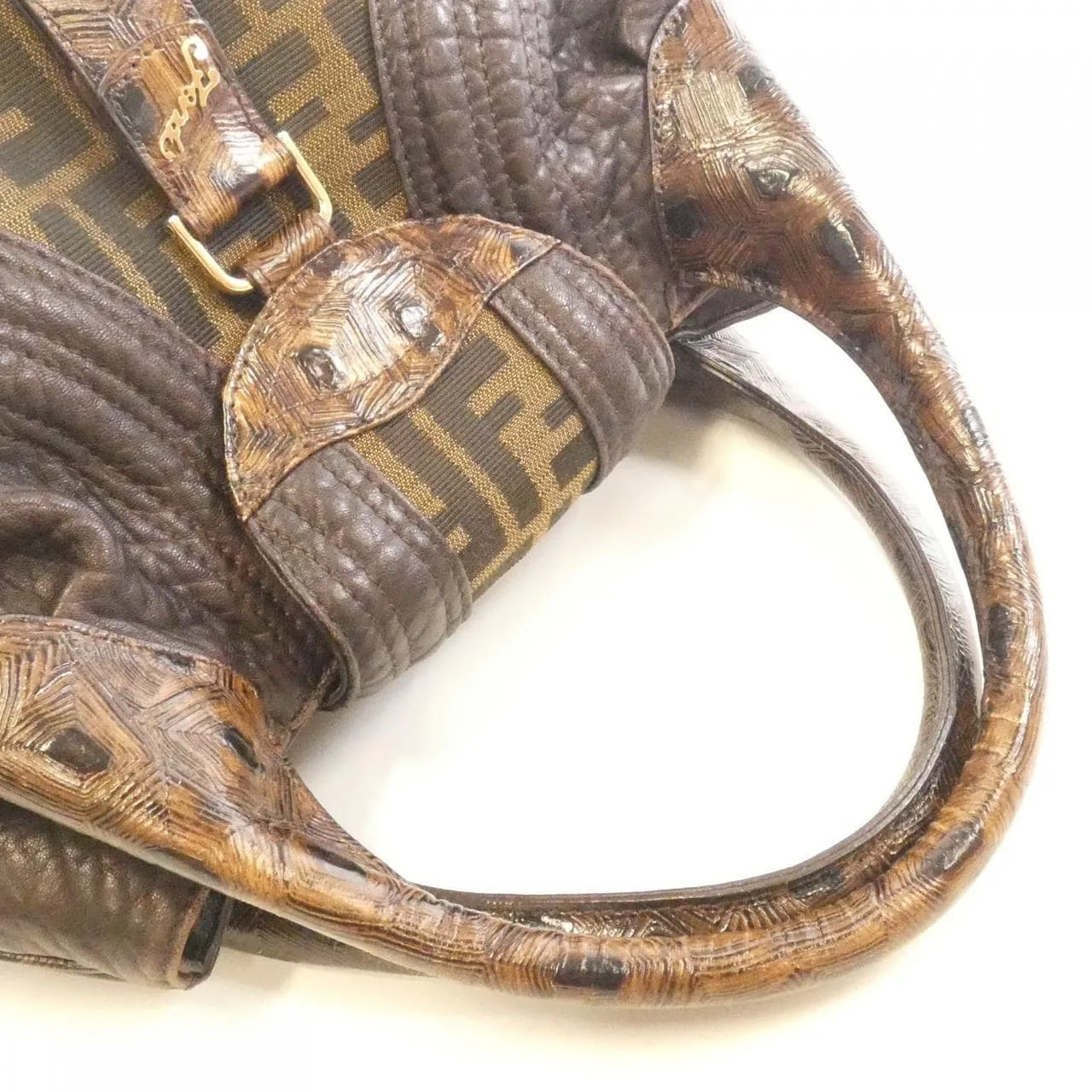 FENDI Baguette 8BR589RPU Handbag Canvas Black Canvas Rank B - Thumbnail 6