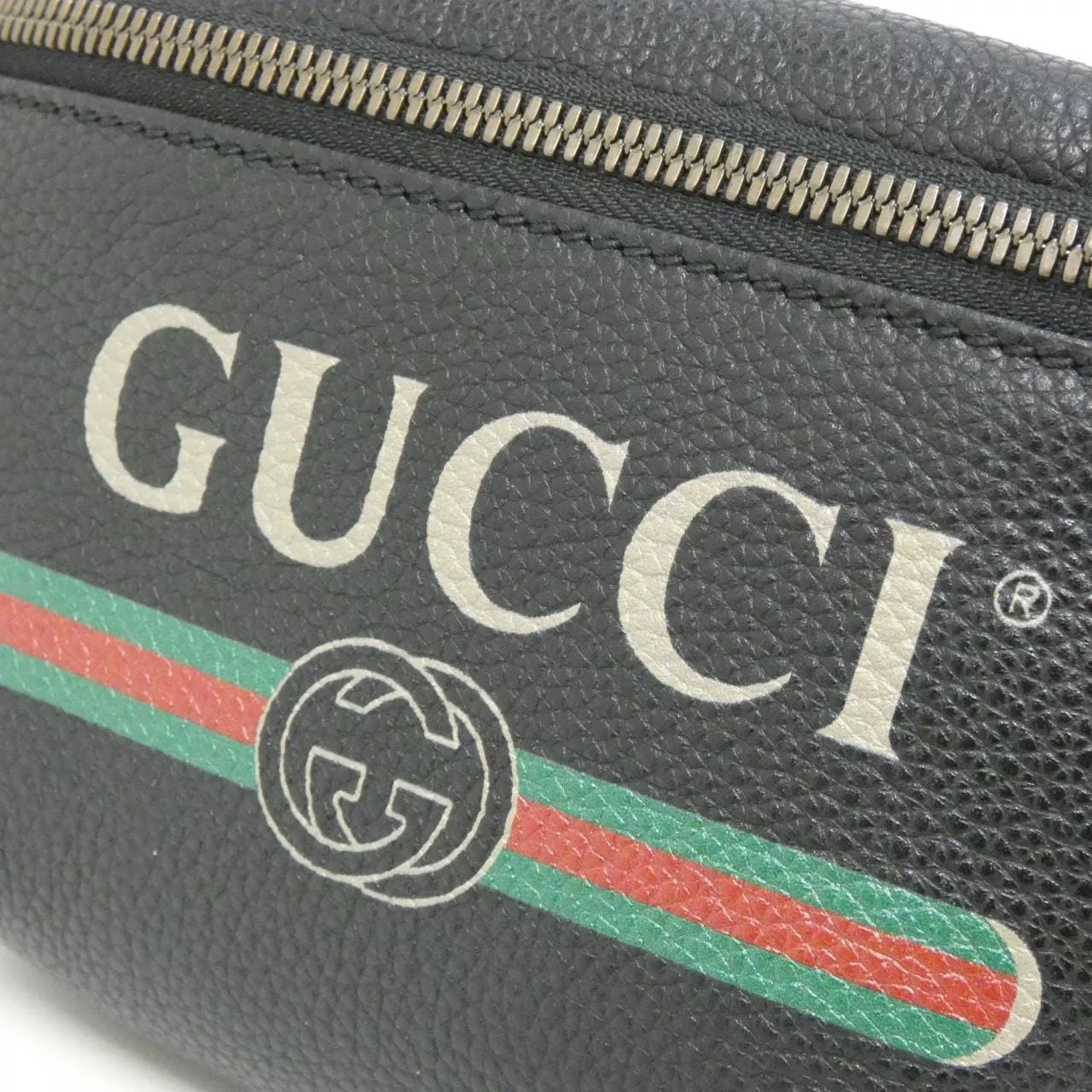 GUCCI 527792 0GCCT Belt Leather 黑色 皮革 中古品A - 縮圖 4