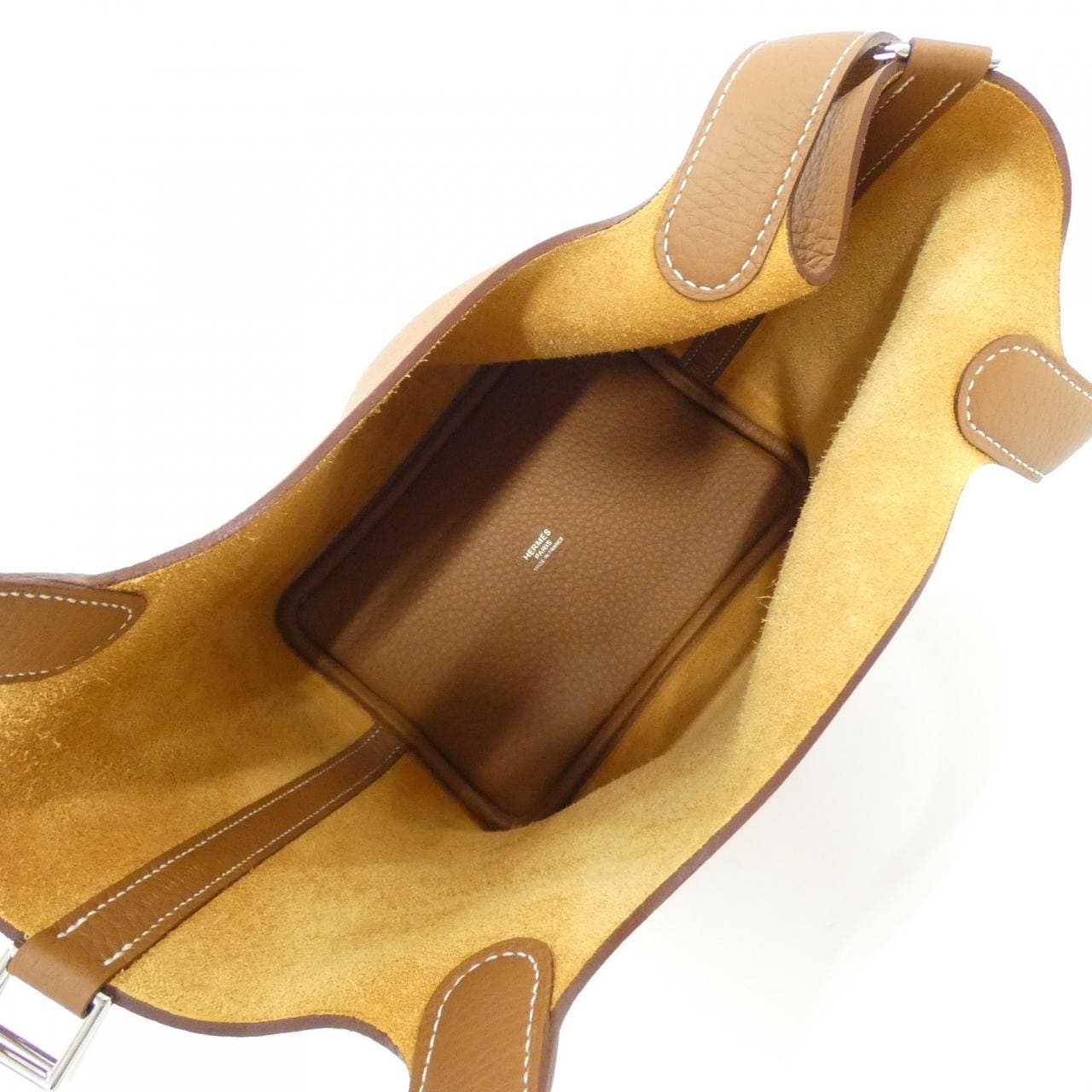 HERMES HERMÈS Picotin 056289CK Bag Clemence Gold Clemence Leather - Thumbnail 5